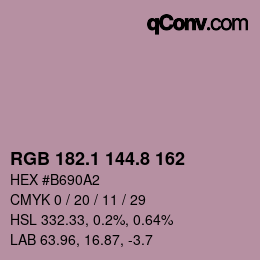 Color code: RGB 182.1 144.8 162 | qconv.com