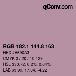 Color code: RGB 182.1 144.8 163 | qconv.com