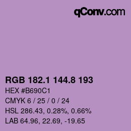 Color code: RGB 182.1 144.8 193 | qconv.com