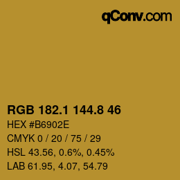 Color code: RGB 182.1 144.8 46 | qconv.com