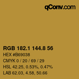 Color code: RGB 182.1 144.8 56 | qconv.com
