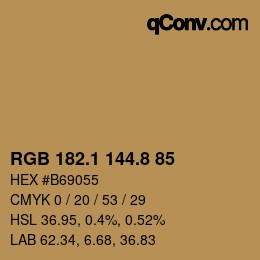 Color code: RGB 182.1 144.8 85 | qconv.com