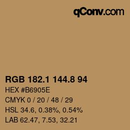Farbcode: RGB 182.1 144.8 94 | qconv.com