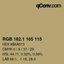 カラーコード: RGB 182.1 165 115 | qconv.com