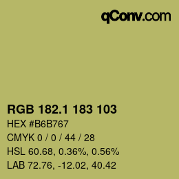 カラーコード: RGB 182.1 183 103 | qconv.com