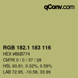 カラーコード: RGB 182.1 183 116 | qconv.com