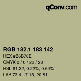 カラーコード: RGB 182.1 183 142 | qconv.com