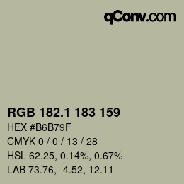 カラーコード: RGB 182.1 183 159 | qconv.com
