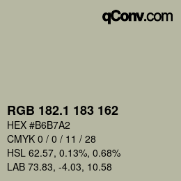 カラーコード: RGB 182.1 183 162 | qconv.com