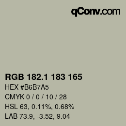 カラーコード: RGB 182.1 183 165 | qconv.com