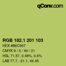 カラーコード: RGB 182.1 201 103 | qconv.com