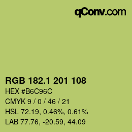 カラーコード: RGB 182.1 201 108 | qconv.com