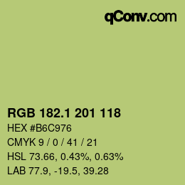 カラーコード: RGB 182.1 201 118 | qconv.com