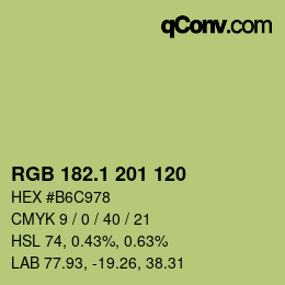 カラーコード: RGB 182.1 201 120 | qconv.com