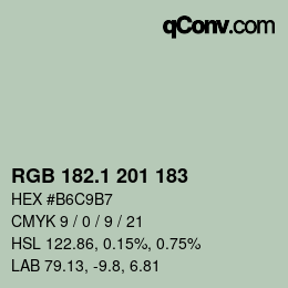 Color code: RGB 182.1 201 183 | qconv.com