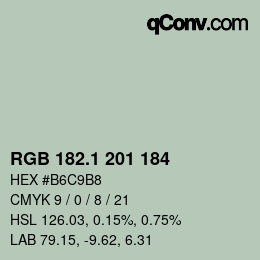 カラーコード: RGB 182.1 201 184 | qconv.com