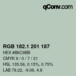 Color code: RGB 182.1 201 187 | qconv.com