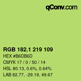 カラーコード: RGB 182.1 219 109 | qconv.com