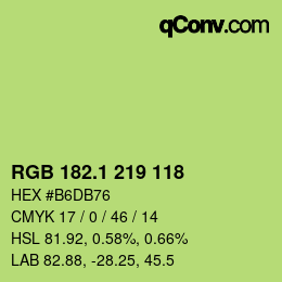 カラーコード: RGB 182.1 219 118 | qconv.com