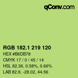 カラーコード: RGB 182.1 219 120 | qconv.com
