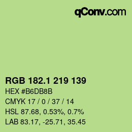 カラーコード: RGB 182.1 219 139 | qconv.com