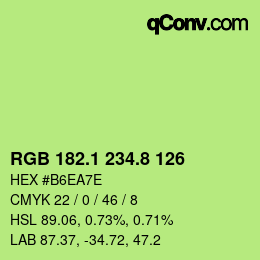 カラーコード: RGB 182.1 234.8 126 | qconv.com