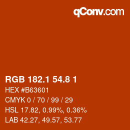 カラーコード: RGB 182.1 54.8 1 | qconv.com