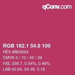 カラーコード: RGB 182.1 54.8 100 | qconv.com