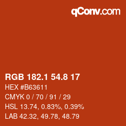 Color code: RGB 182.1 54.8 17 | qconv.com
