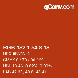 Color code: RGB 182.1 54.8 18 | qconv.com