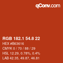Color code: RGB 182.1 54.8 22 | qconv.com