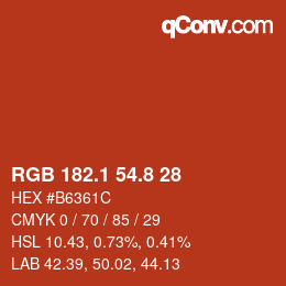 Color code: RGB 182.1 54.8 28 | qconv.com