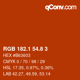 Farbcode: RGB 182.1 54.8 3 | qconv.com