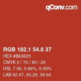 Color code: RGB 182.1 54.8 37 | qconv.com