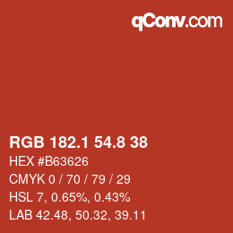 Color code: RGB 182.1 54.8 38 | qconv.com
