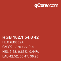 Color code: RGB 182.1 54.8 42 | qconv.com