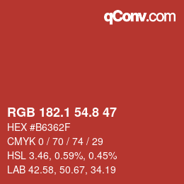 Color code: RGB 182.1 54.8 47 | qconv.com
