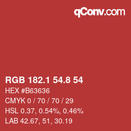 カラーコード: RGB 182.1 54.8 54 | qconv.com