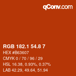 Color code: RGB 182.1 54.8 7 | qconv.com