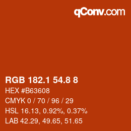 Code couleur: RGB 182.1 54.8 8 | qconv.com