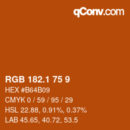 カラーコード: RGB 182.1 75 9 | qconv.com
