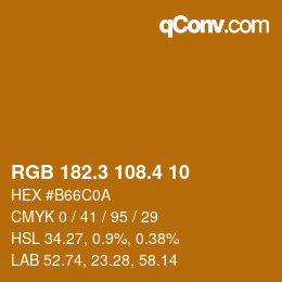カラーコード: RGB 182.3 108.4 10 | qconv.com