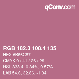 カラーコード: RGB 182.3 108.4 135 | qconv.com