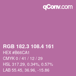 カラーコード: RGB 182.3 108.4 161 | qconv.com