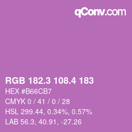 カラーコード: RGB 182.3 108.4 183 | qconv.com