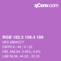 カラーコード: RGB 182.3 108.4 199 | qconv.com
