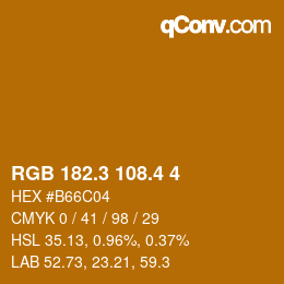 カラーコード: RGB 182.3 108.4 4 | qconv.com