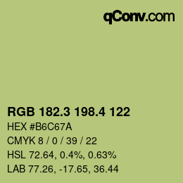 カラーコード: RGB 182.3 198.4 122 | qconv.com