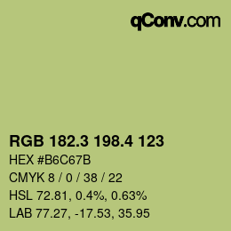 カラーコード: RGB 182.3 198.4 123 | qconv.com