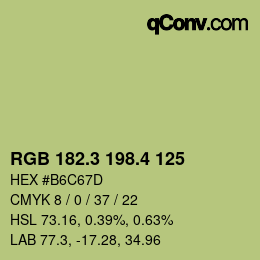 カラーコード: RGB 182.3 198.4 125 | qconv.com